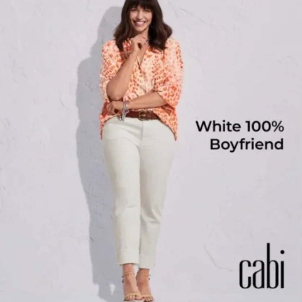CABI SIZE 16 White Denim Jeans NON STETCH